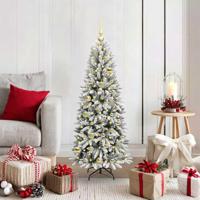VidaXL Kunstkerstboom wit 120 cm pvc en plastic en staal en pe - thumbnail