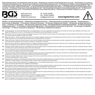 BGS technic tensioning strap set with quick release fastener (2 pieces)