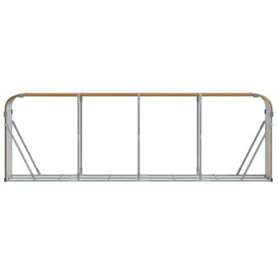 Haardhoutopslag 300x45x100 cm gegalvaniseerd staal houtlook - thumbnail