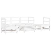 6-delige Loungeset massief grenenhout wit - thumbnail