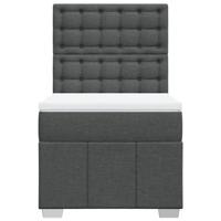 Boxspring met matras stof donkergrijs 90x200 cm - thumbnail
