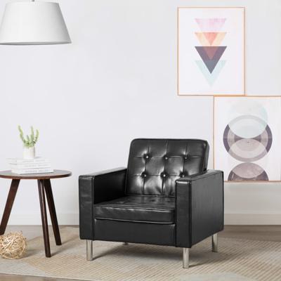 Fauteuil zwart 75x70x75 cm kunstleer Fauteuil zwart 75x70x75 cm kunstleer