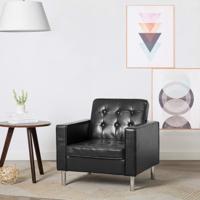 Fauteuil zwart 75x70x75 cm kunstleer - thumbnail