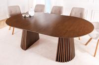 Uitschuifbare eettafel VALHALLA WOOD 120-160-200cm gerookt bruin eiken kolomvoet - 44093 - thumbnail