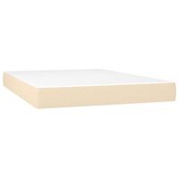 Boxspring met matras stof crèmekleurig 140x190 cm - thumbnail