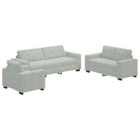 Bankstel met kussen 3 pcs Grijs 221 x 78 x 80 cm Velvet - thumbnail
