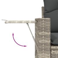 6-delige Loungeset met kussens poly rattan lichtgrijs - thumbnail