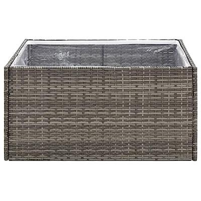 Plantenbak 80x80x40 cm poly rattan grijs
