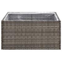 Plantenbak 80x80x40 cm poly rattan grijs - thumbnail