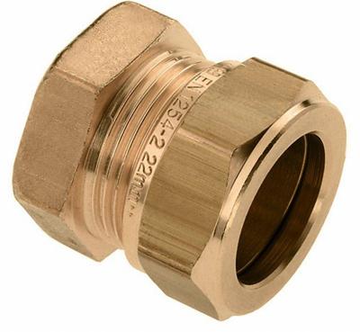 Bonfix knelkoppeling - Eindkoppeling - 22 mm - Messing