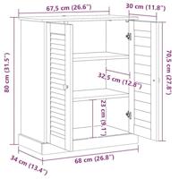 Badkamerkast VIGO Wit 67.5 x 34 x 80 cm Massief grenenhout - thumbnail