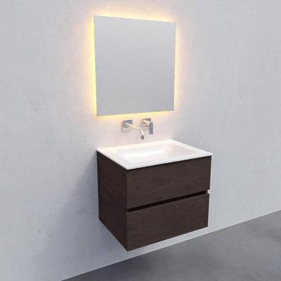 Badkamermeubel Solid Surface BWS Oslo 60x46 cm Wood Dark Brown (0 kraangaten)
