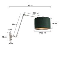 Steinhauer Wandlamp prestige chic 8109 staal kap groen velours - thumbnail