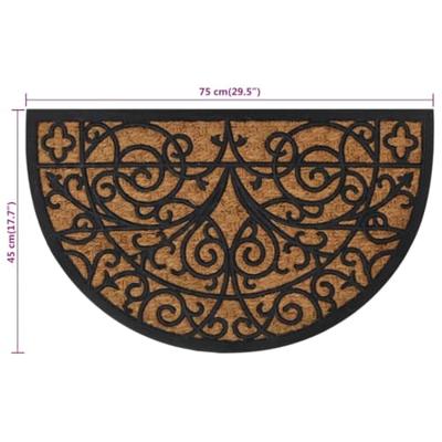 VidaXL Deurmat halfrond 45x75 cm rubber en kokosvezel