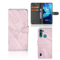 Motorola G8 Power Lite | Bookcase | Marble Pink - Origineel Cadeau Vriendin - thumbnail