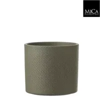 Mica Decorations era pot groen relief 17,5x19,5cm - thumbnail