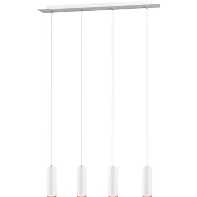 Mat Witte LED Hanglamp - 4x GU10 Fitting - Rechthoekig Aluminium Design