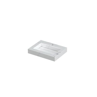 INK Pitch Wastafel Keramische Slab Bak met Drain en Front en Side Skirts 1 Kraangat - 600x450x90 mm - Statuario Glans