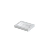 INK Pitch Wastafel Keramische Slab Bak met Drain en Front en Side Skirts 1 Kraangat - 600x450x90 mm - Statuario Glans - thumbnail