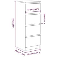 Dressoir 37,5x35x99 cm spaanplaat zwart eikenkleurig - thumbnail