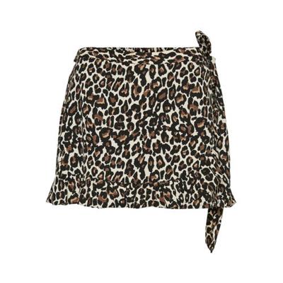 VERO MODA high waist loose fit skort VMNIL met panterprint beige/bruin/zwart