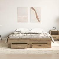 Bedframe met lades artisanaal eikenkleurig 140 x 200 cm - thumbnail