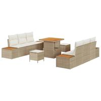 Tuin Sofa Set met kussen 9 pcs Beige, Crème 80 x 80 x 71 cm - thumbnail
