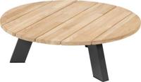 Cosmic salontafel met teak blad 78 cm rond en 25 cm hoog - thumbnail