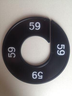 Maatring 9cm zwart/wit 59