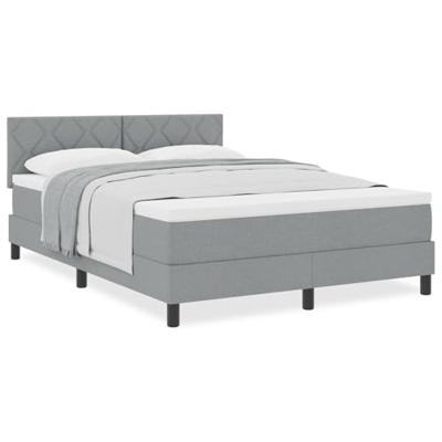 Boxspringbed met matras Lichtgrijs 160 x 200 cm Stof
