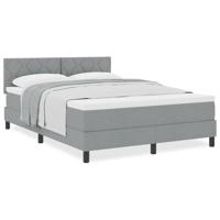Boxspringbed met matras Lichtgrijs 160 x 200 cm Stof - thumbnail