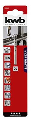 Silver Star HSS spiraalboor 2.0 mm 2 st. kaart KWB - Kwb