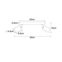 QAZQA Moderne spot zwart rechthoekig 2-lichts - Facil - thumbnail