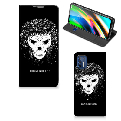 Mobiel BookCase Motorola Moto G9 Plus Skull Hair