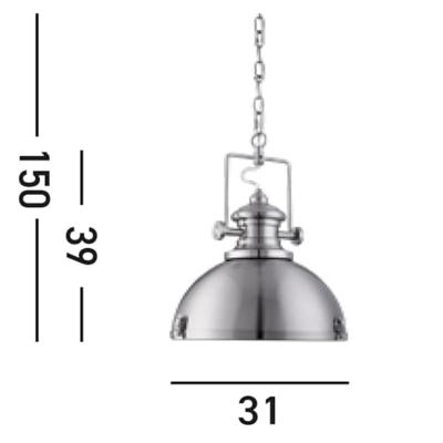 Searchlight HanglampIndustrial Pendants Ø 31cm zilver mat - 2297SS