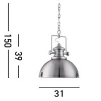 Searchlight HanglampIndustrial Pendants Ø 31cm zilver mat - 2297SS - thumbnail