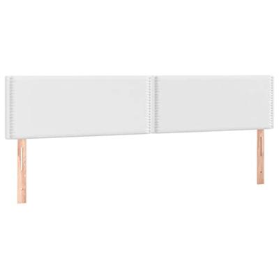 Hoofdbord LED 200x5x78/88 cm kunstleer wit