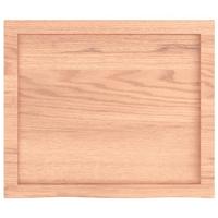 Tafelblad 60x50x(2-6) cm behandeld massief eikenhout lichtbruin - thumbnail