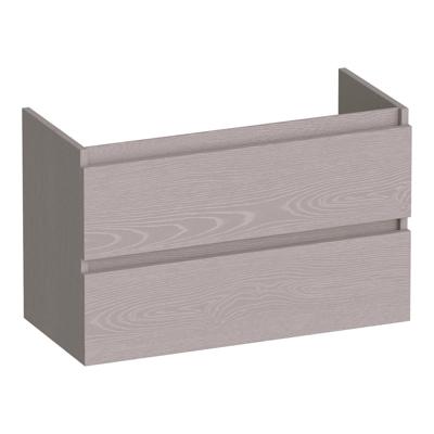 Brauer Joy - Onderkast Ondiep - 80 cm - met 2 Softclose Lades Greeploos en 1 Sifon Uitsparing - Timber Greige