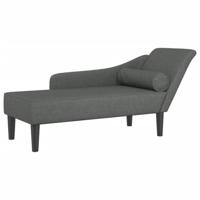 Chaise longue met kussens stof donkergrijs - thumbnail