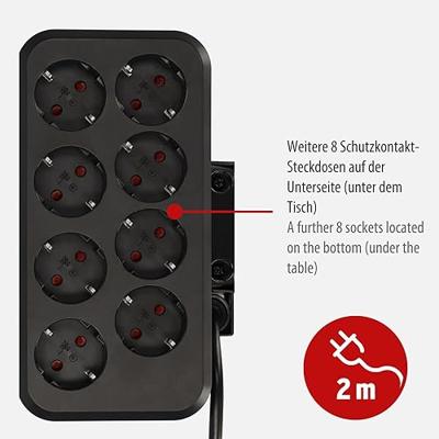Brennenstuhl brennenstuhl®estilo Duplex-stekkerdoos, 1x USB C, 1x USB A, 10x veiligheidscontactdozen, zilver/zwar - 1153580200 - thumbnail