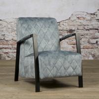 Tower Living Fauteuil 'Villa' Velvet, kleur Blauw - thumbnail