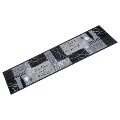 VidaXL Keukenmat wasbaar wijnprint 60x300 cm fluweel grijs
