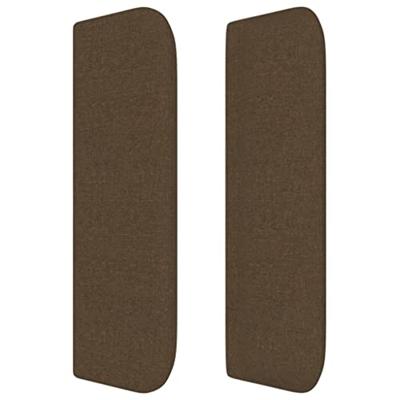 Hoofdbord met randen 83x16x78/88 cm stof donkerbruin