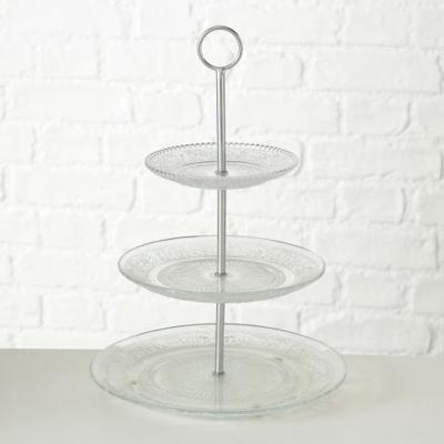 Boltze Home etagere relief h35cm glas