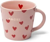 Vondels cappuccinokop keramiek amore hearts 9x9.5cm pink - thumbnail