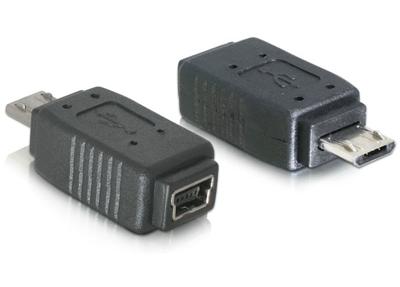 Delock 65063 Adapter USB micro-B male naar USB Mini 5-pin female