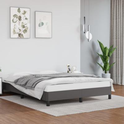 Bedframe kunstleer grijs 140x200 cm