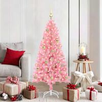 VidaXL Kerstboom met 150 led met standaard roze 150 cm pvc - thumbnail