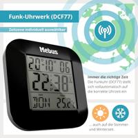 Mebus 51510 Wekker Zendergestuurd Zwart - thumbnail